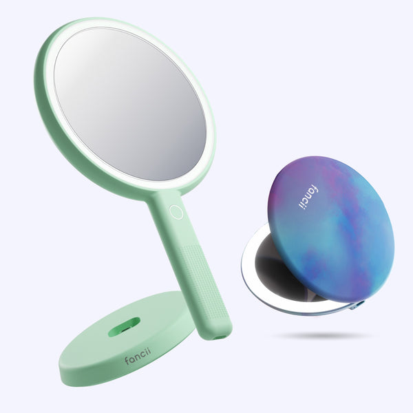 Cami mirror hand held and Taylor compact mirror by Fancii and Co_  Lavender Lagoon Pistachio