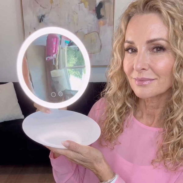 Classic Fancii Abigail 10x travel makeup mirror with lights All    