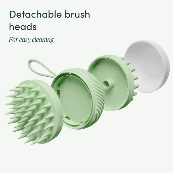 Charlotte Scalp Massage Brush by Fancii & co. in Mint - Detachable Brush Heads