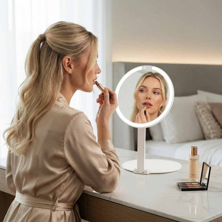 Fancii Abigail travel makeup mirror in White 10x Magnifying Mirror