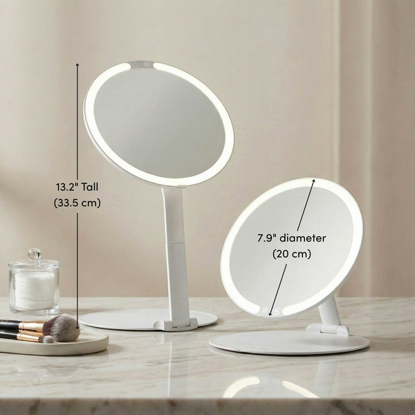 Abigail in White With Tara 10x Magnifying Mirror by Fancii & Co.