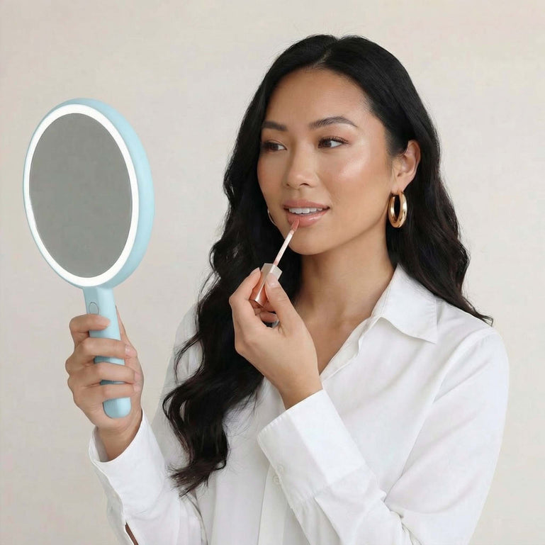 Cami handheld mirror in colour Blue Fluff by Fancii and Co
