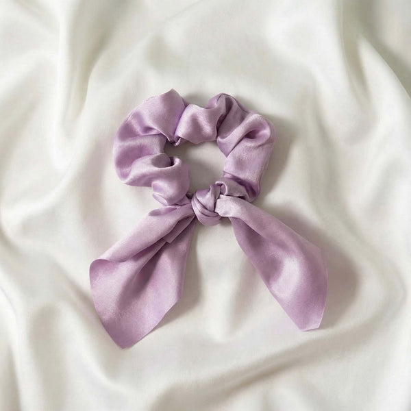 Fancii Elle satin headband hair tie scrunchies Purple