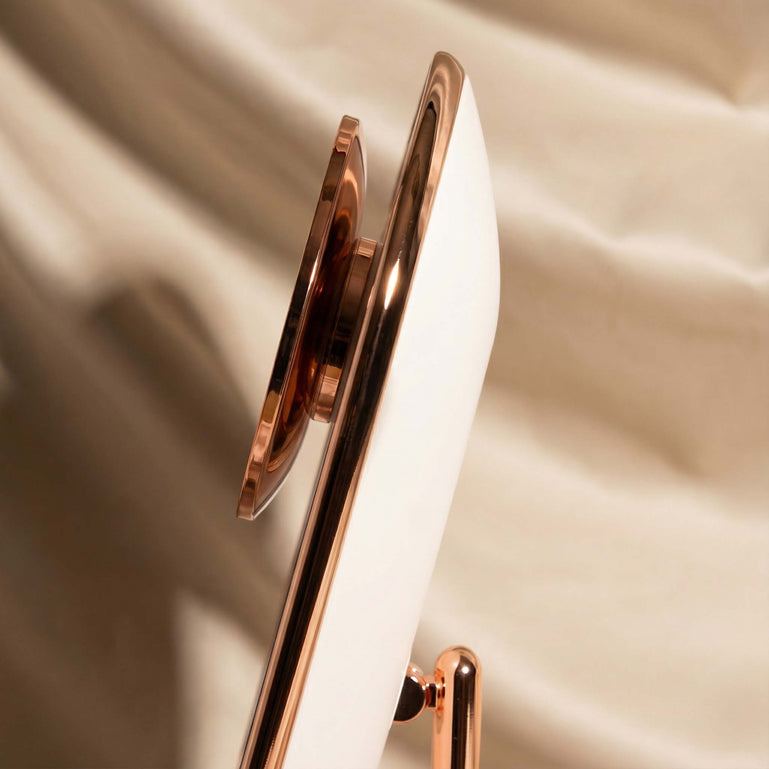 Lara 10x Rose Gold magnetic magnifying mirror with Vera
