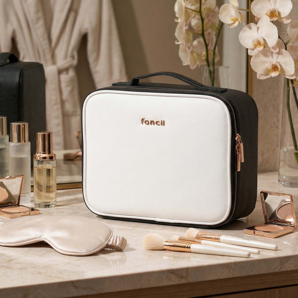 Fancii Madison Professional Travel Makeup Bag Weekender White