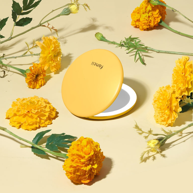 Fancii Taylor travel makeup mirror with 10x magnifying mirror MARIGOLD