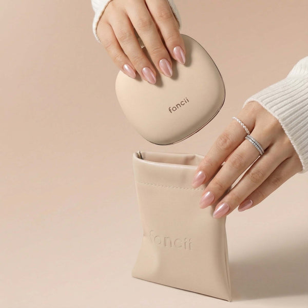 Fancii Mila 2 Champagne Cream Vegan Leather Pouch for travel