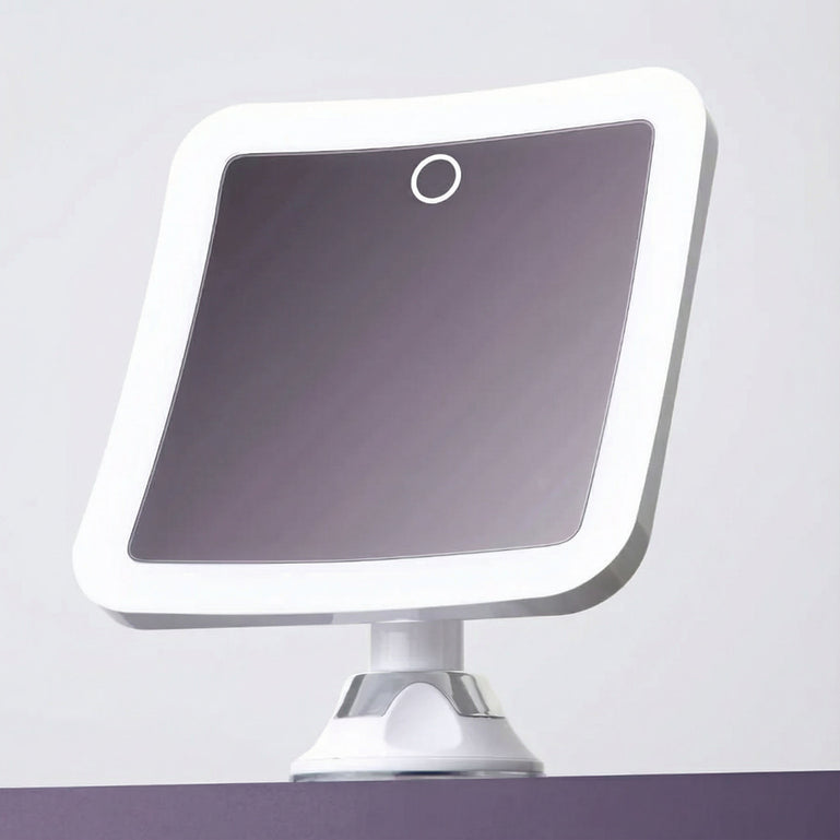 Mira 2 LED Magnifying Mirror by Fancii and Co with lights on White 