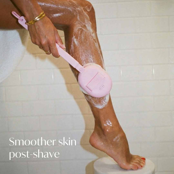 Fancii Nyla sonic brush body scrubber with extended handle for cleansing and scrubbing