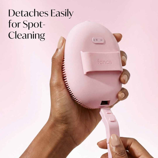 Fancii Nyla sonic brush body scrubber with extended handle for cleansing and scrubbing