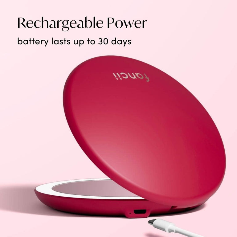 Fancii Taylor Compact Makeup Mirror with 10x magnifying mirror RED RUBY