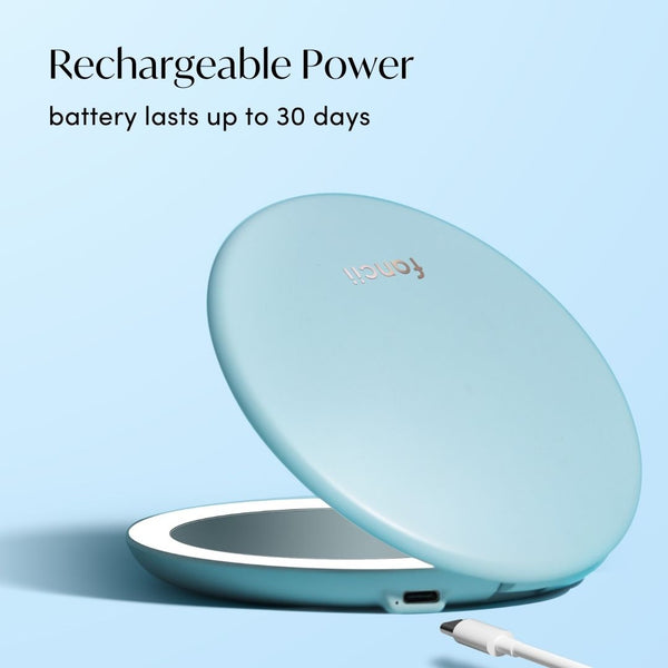 Fancii Taylor Lighted Compact Mirror 10x magnifying mirror SOFT SKY