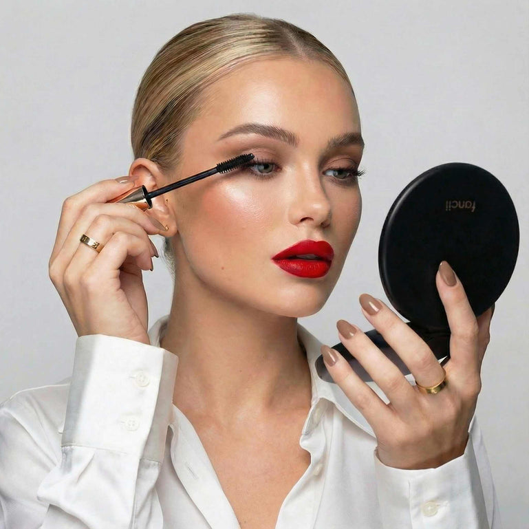 Fancii Taylor LED Lighted Compact mirror with 10x Magnification Weekender Charcoal Chic CHARCOAL CHIC