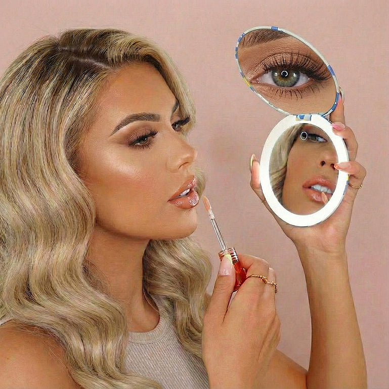 Fancii Taylor Compact Makeup Mirror with lights FLOWER POWER