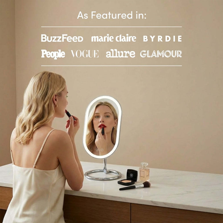 Fancii Vera vanity mirror with lights Black Rose Gold Chrome