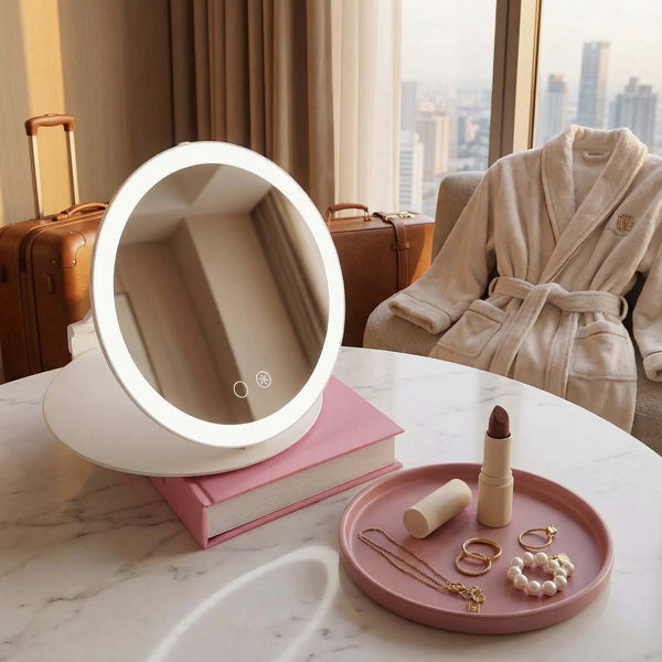 Fancii Abigail 10x travel makeup mirror with lights