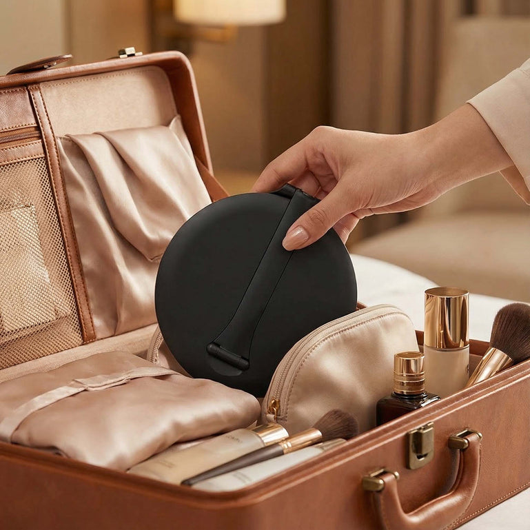 Fancii Abigail Travel Mirror with Lights Black Without 10x Magnifying Mirror Black With Tara 10x Magnifying Mirror  Weekender Black Globetrotter Black