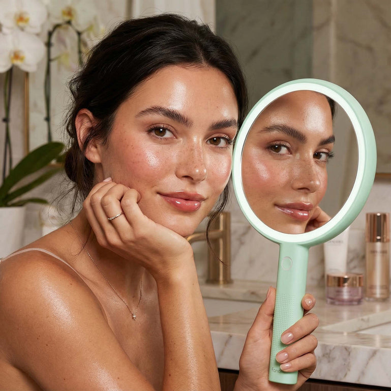 Cami handheld mirror in colour Pistachio by Fancii and Co