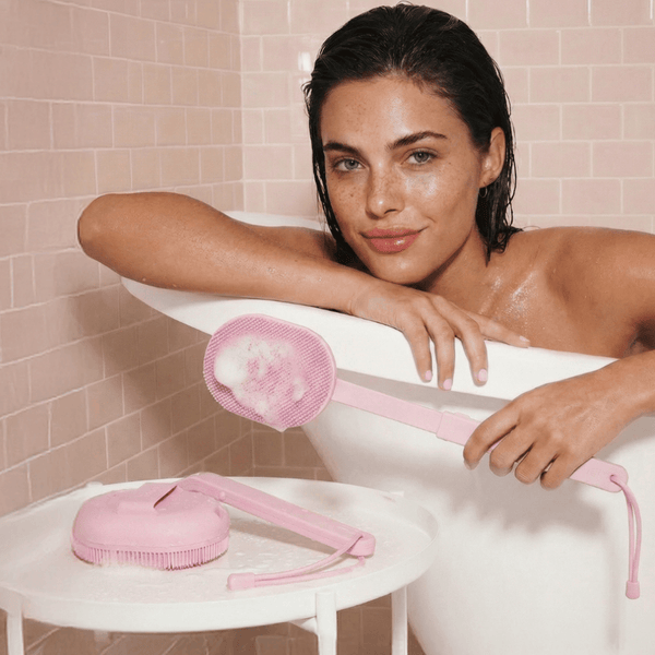 Fancii Nyla sonic brush body scrubber with extended handle for cleansing and scrubbing