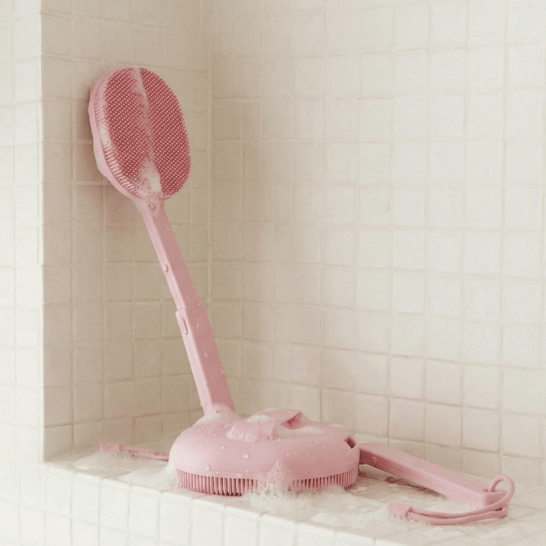 Fancii Nyla sonic brush body scrubber with extended handle for cleansing and scrubbing