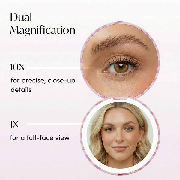 Mini Taylor LED Compact Mirror | Blush Zebra