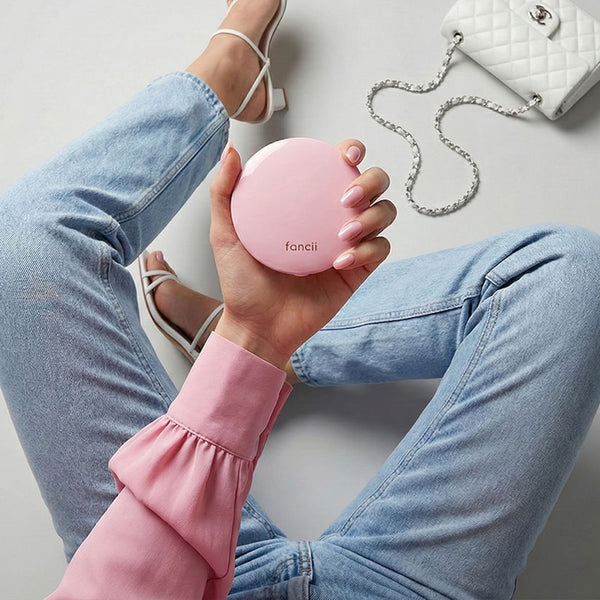 Fancii Mini Taylor Led Lighted Compact Mirror 10x Magnification Petal Pink