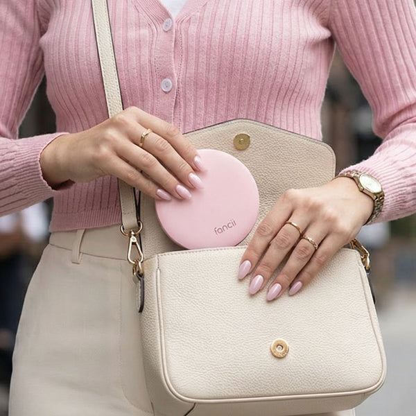Fancii Mini Taylor Lighted Led Compact with 1x and 10x Magnification Petal Pink