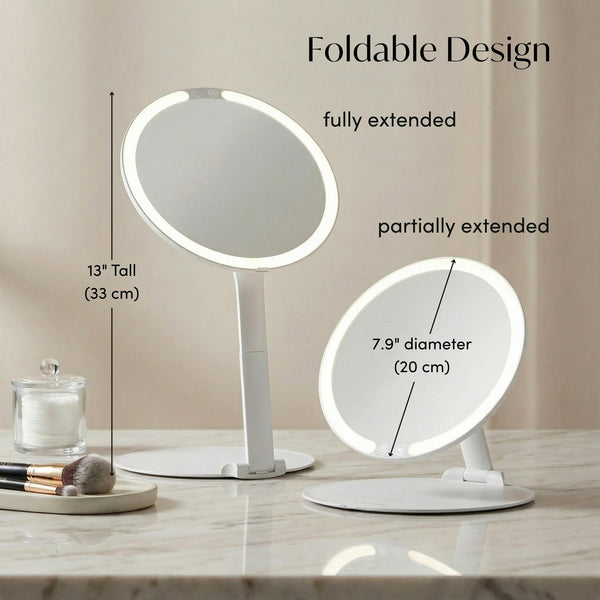 Fancii Abigail travel makeup mirror in White With Tara 10x Magnifying Mirror Bedazzled  Weekender White Globetrotter White