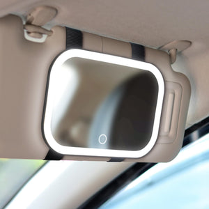 Juni Universal Lighted Car Mirror by Fancii & Co.  in Black hero image