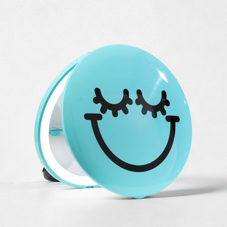 S.W.Smiley X Fancii & Co.  Lighted Charm Mirror with 1x and 10x magnification in Aqua