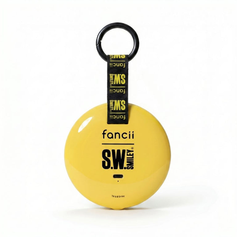 S.W.Smiley X Fancii & Co.  Lighted Charm Mirror with 1x and 10x magnification bag clip in Yellow 