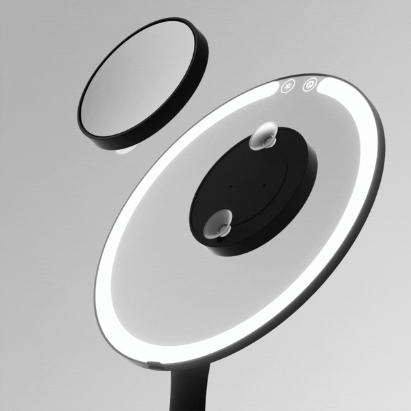 Abigail in Black With Tara 10x Magnifying Mirror by Fancii & Co.