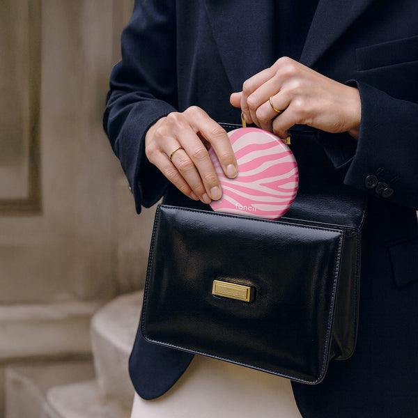 Mini Taylor LED Compact Mirror | Blush Zebra