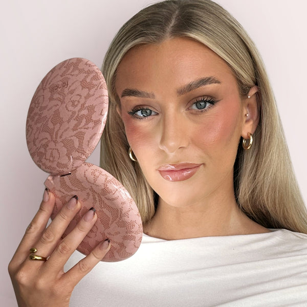 Mini Taylor Compact Mirror by Fancii and Co with rechargeable power MOCHA LACE