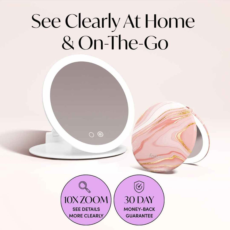 Taylor Lighted Compact and Abigail 10x Travel Mirror by Fancii & Co.