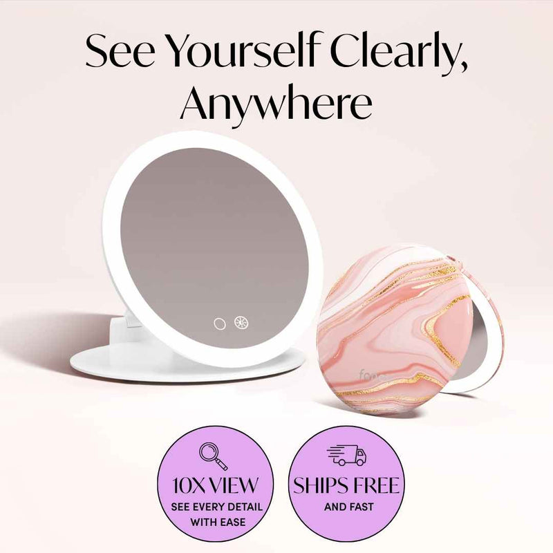 Taylor Lighted Compact and Abigail with Tara Travel Mirror by Fancii & Co.