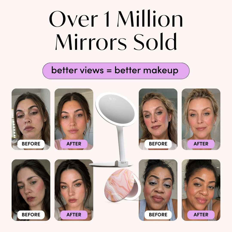 Taylor Lighted Compact and Abigail with Tara Travel Mirror by Fancii & Co. Over 1 Million Mirrors Sold. See the Difference