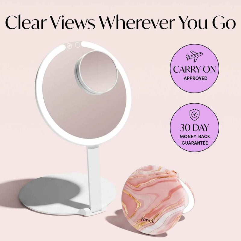 Taylor Lighted Compact and Abigail with Tara Travel Mirror by Fancii & Co.
