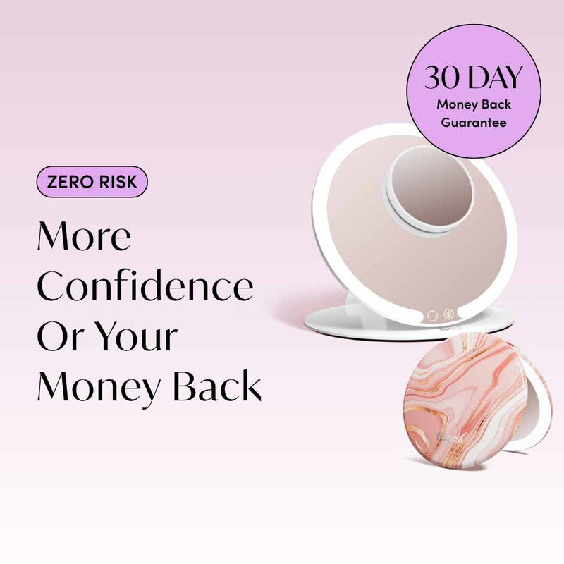 Taylor Lighted Compact and Abigail with Tara Travel Mirror by Fancii & Co. Zero Risk 30 Day Money Back Guarantee