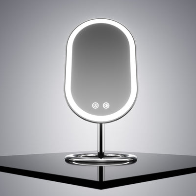 Fancii Vera lighted led vanity makeup mirror with stand Chrome