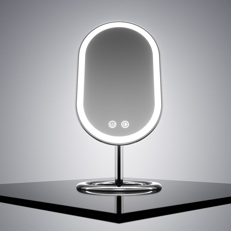 Fancii Vera lighted led vanity makeup mirror with stand Chrome