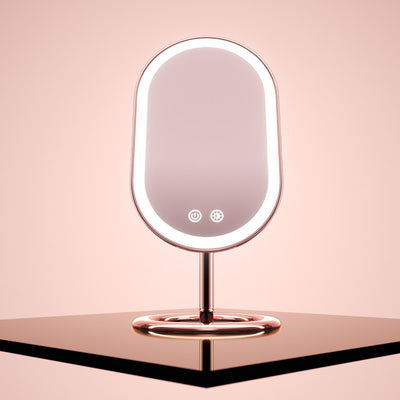 Fancii Vera lighted led vanity makeup mirror with stand Rose Gold