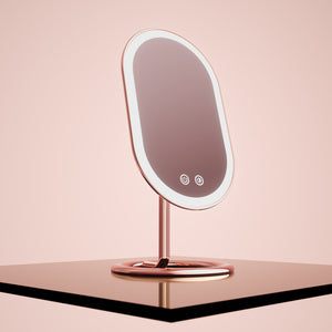 Fancii Vera lighted led vanity makeup mirror with stand Rose Gold