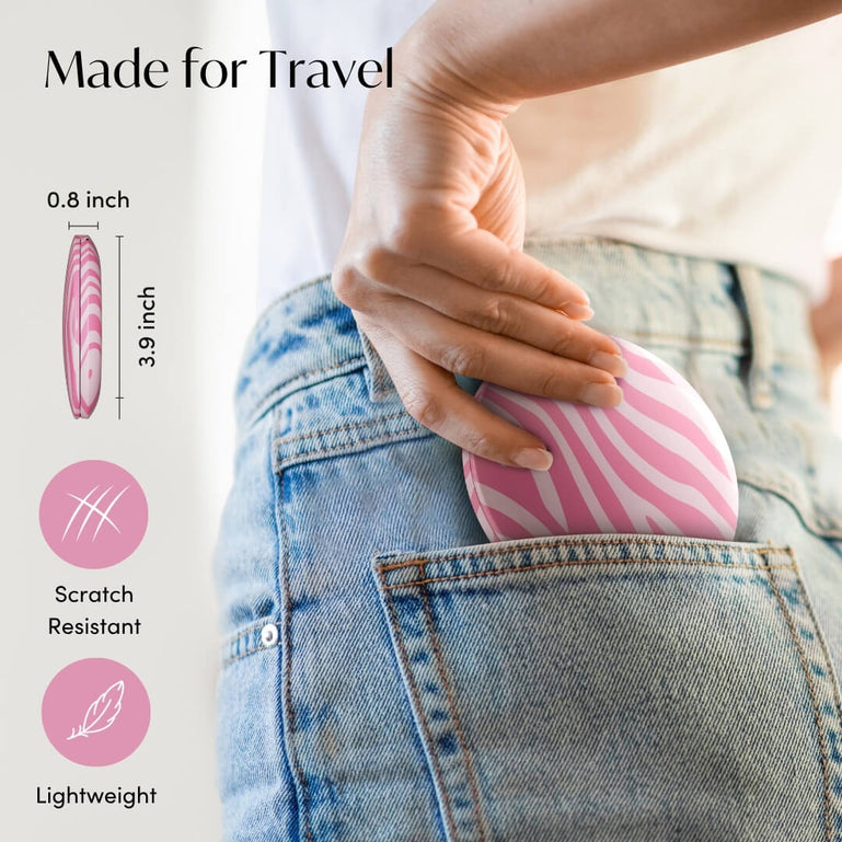 Mini Taylor LED Compact Mirror | Blush Zebra