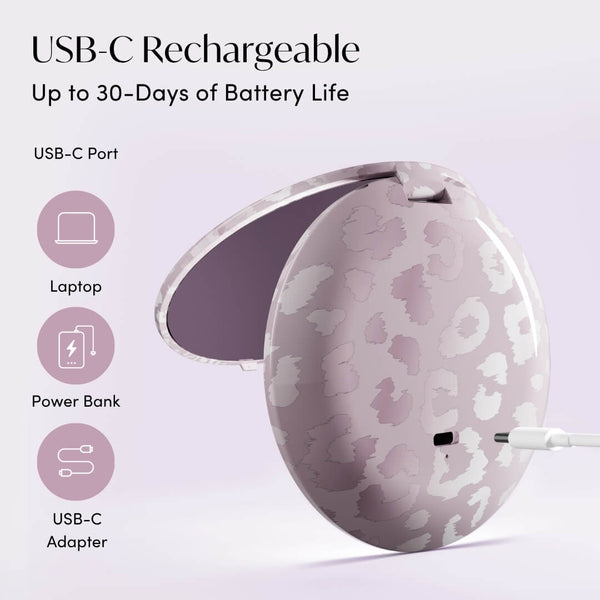 Mini Taylor LED Compact Mirror | Cosmic Leopard