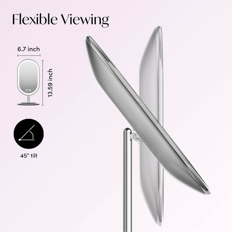 Fancii Vera lighted led vanity makeup mirror with stand Chrome