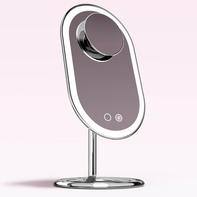 Fancii Vera LED Lighted Vanity Makeup Mirror & Lara 10X Magnifying Mirror in Chrome
