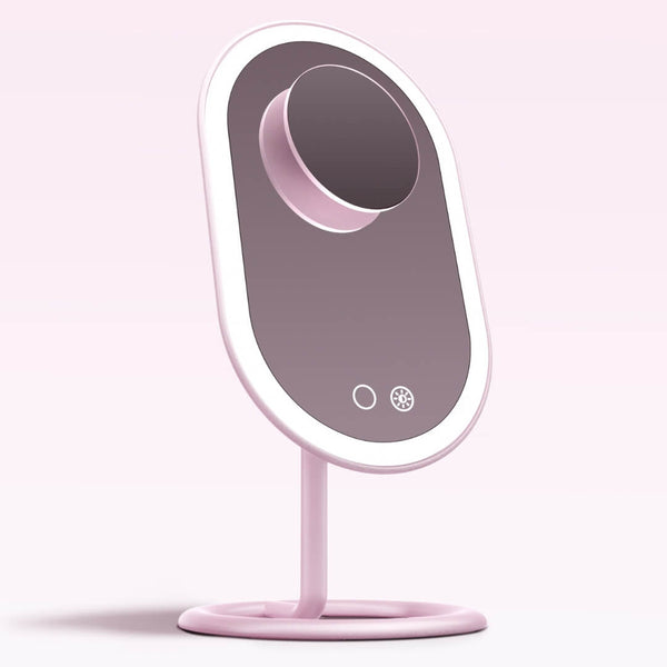 Fancii Vera LED Lighted Vanity Makeup Mirror & Lara 10X Magnifying Mirror in Pink