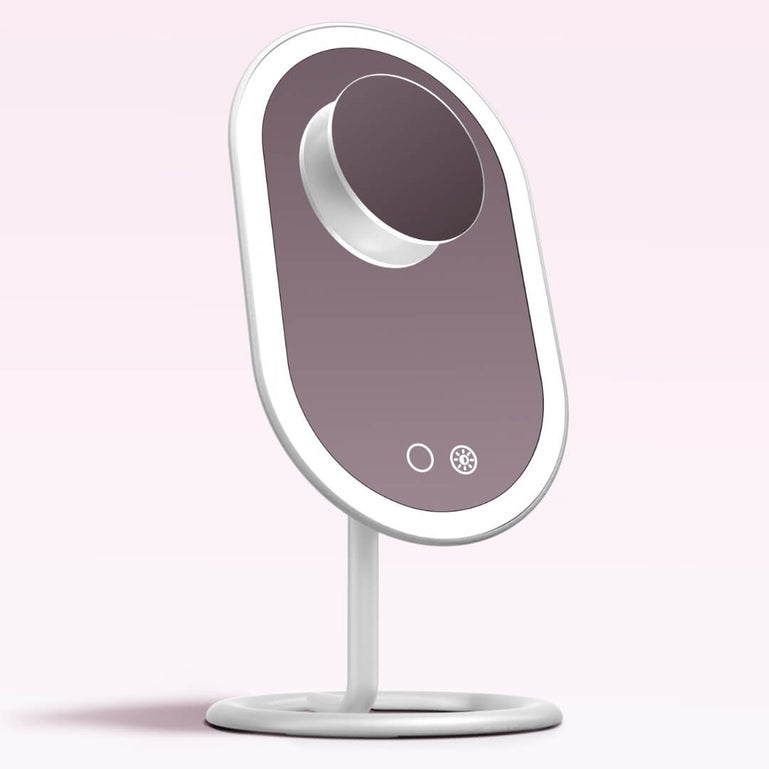 Fancii Vera LED Lighted Vanity Makeup Mirror & Lara 10X Magnifying Mirror in White