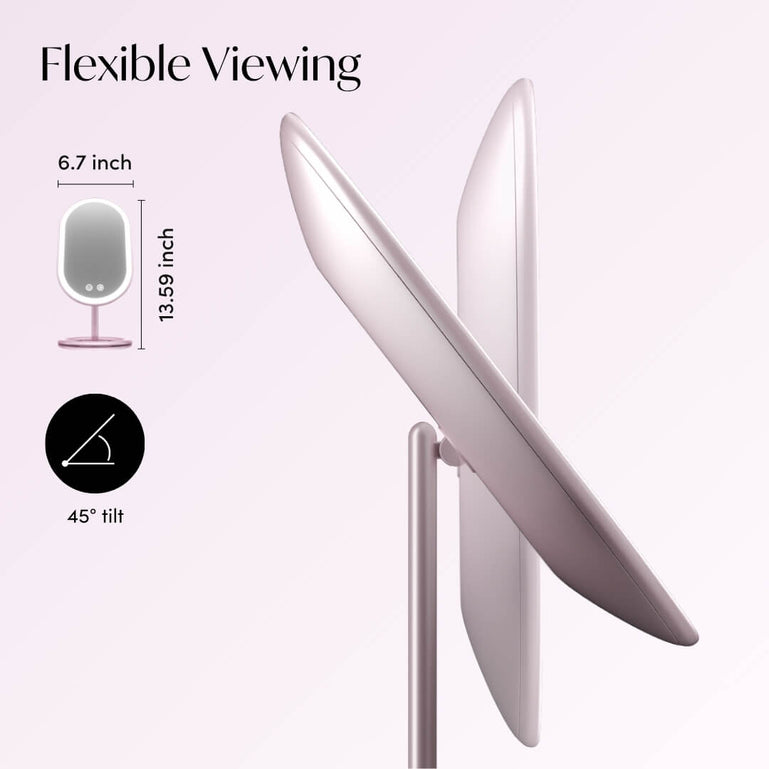 Fancii Vera lighted led vanity makeup mirror with stand Pink